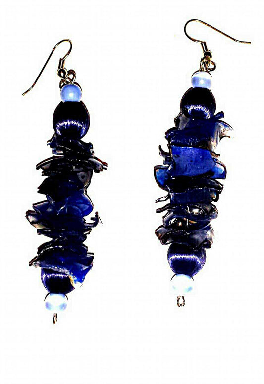 Drop scale handmade blue scale drop earrings 